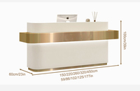 Bureau de réception moderne de luxe en MDF de qualité supérieure pour salon de beauté, hôtel et centre commercial avec éclairage LED et logo personnalisé
