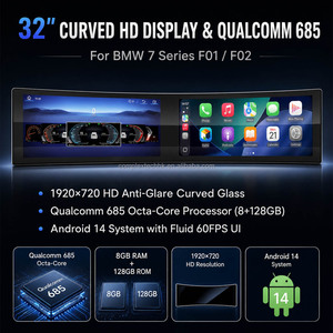 เครื่องเล่นดีวีดีติดรถยนต์ระบบแอนดรอยด์ 14 หน้าจอโค้งคู่ขนาด 32 นิ้ว Qualcomm 685 สำหรับรถยนต์ BMW ซีรีส์ 7 รุ่น F01 F02 ปี 2011-2017 ระบบ CIC NBT - Product Image 5