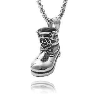 Stainless Steel Sports <b>Boot</b> Pendant Men's Casual Retro Necklace Geometric Design 190184 - Product Image 4