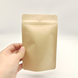 Brown Food Grade <b>Packaging</b> <b>Bags</b> Resealable Kraft Paper Stand up Pouch Kraft Paper <b>Bag</b> with Transparent Window in Stocks - Product Image 5