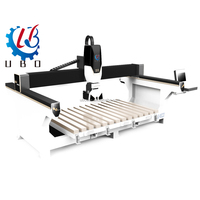 UBO Machine de découpe de pierre CNC à pont 4+1 axes avec moteur 15kW, haute précision pour la découpe de granit, marbre et quartz, pour découpe d'évier et découpe en biseau