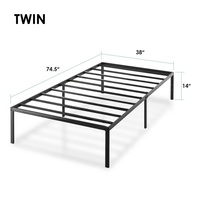 Cadre de lit en métal convertible pliable et réglable pleine grandeur, design moderne, construction durable, portable, personnalisable, pour usage hôtelier