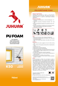 <span class=keywords><strong>Mousse</strong></span> de <span class=keywords><strong>polyuréthane</strong></span> JUHUAN K50 750 ml, adhésif à prise rapide pour l'installation de portes et de fenêtres - Product Image 5