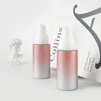 Dégradé Cosmétiques Ensembles D'emballage Vide 40ml Verre Opale Avec Pompe Ensemble De Soins De La Peau Bouteille De Lotion Pour Le Visage