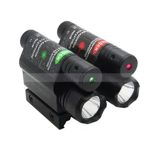 Portabel Aluminium Merah Hijau Laser Pointer Lampu Sepeda Pemegang Torch USB Rechargeable Senter