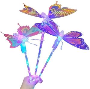 Çocuk parlayan kelebek uçan sopa LED sihirli yıldız peri değnek Light Up Glow Sticks çocuklar oyuncak toptan - Product Image 1