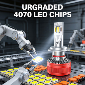 Phare LED Xenplus Ai02 pour voiture, contrôle via application téléphonique et Bluetooth, 3000K-6500K, H1 H4 H7 H11, 150W 56000LM, ampoule de phare LED pour voiture - Product Image 3
