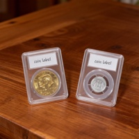 Support en acrylique pour pièces de monnaie, écologique et élégant, avec joint à 3 griffes, finition mate, scellage ultrasonique, empilable et portable