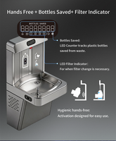 Fuente de Agua Eléctrica Fría de Acero Inoxidable Montada en la Pared con Sensor de Activación Sin Contacto y Manos Libres para Llenado de Botellas