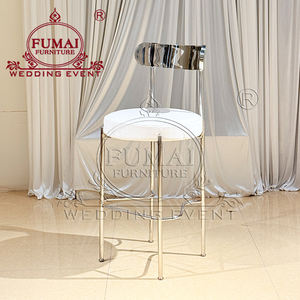 Taburetes altos comerciales tapizados con estructura de acero inoxidable plateado para bares y restaurantes - Product Image 3