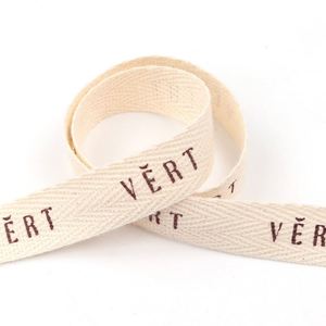 ริบบิ้นผ้าฝ้ายพิมพ์ลายโลโก้หลากสีตามสั่ง สำหรับตกแต่งของขวัญ บรรจุภัณฑ์เสื้อผ้า ทำจากผ้าทวิลล์เนื้อผ้าแคนวาสธรรมชาติ - Product Image 6