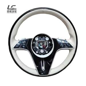 Volante de Cuero Bicolor Blanco y Negro para Mercedes Benz Estilo <span class=keywords><strong>AMG</strong></span> Multifunción Compatible con <span class=keywords><strong>Clase</strong></span> C/<span class=keywords><strong>E</strong></span>/GLC Piezas de Automóvil al por Mayor - Product Image 1