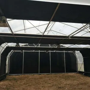 Invernadero agrícola con sistemas de riego, sistema hidropónico para agricultura