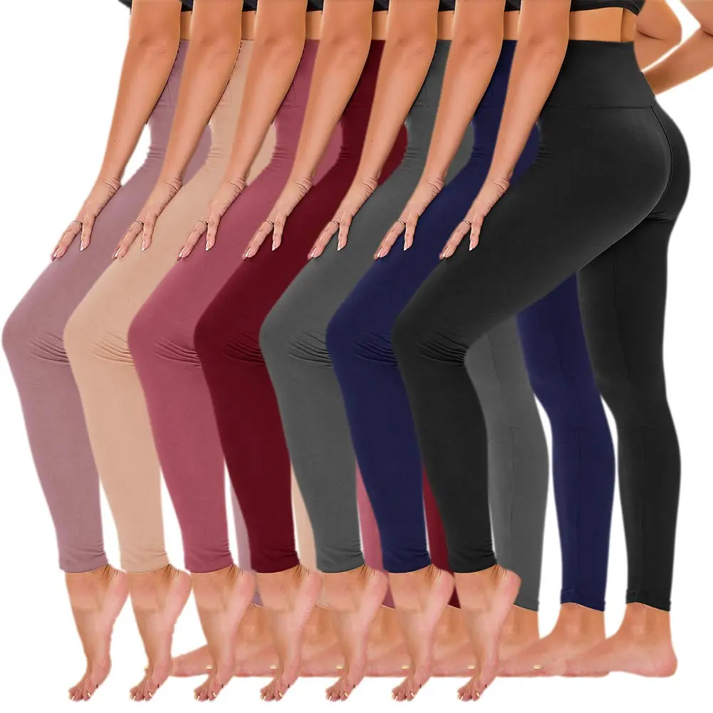 Custom Logo High Waist Buttery Soft Tight Pattern Fitness Multi Colors Black Yoga Leggings For Women