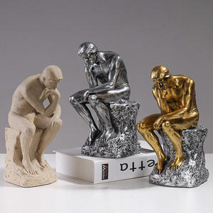 Figura de arte europeo escultura meditadores sala de estar decoración de escritorio antiguo pensador artesanías de resina - Product Image 1