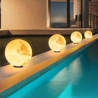 Lampe Sphérique Extérieure Étanche pour Poteau de Clôture, Jardin, Cour, Portail, Modèle Lampe de Lune, en Fer Forgé, pour Bord de Rivière