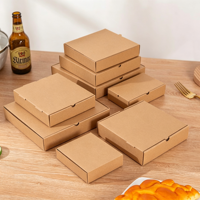 Boîte à pizza carrée en gros avec logo personnalisé et finition mate UV, conteneur à emporter en papier kraft écologique et recyclable