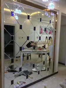 Luxury <strong>Star</strong> Pattern Beveled Glass Wall <strong>Mirror</strong> Decorative Tile <strong>Mirror</strong> for Living Room Background Wall - Product Image 5