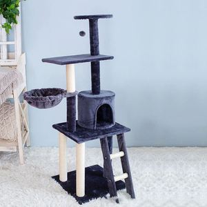 Kinghon - Torre para Gatos de Madera Moderna y Alta, de Color Gris, de Piso a Techo, con Múltiples Niveles - Product Image 3