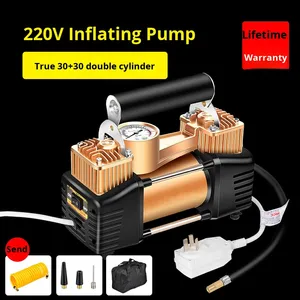 Bomba de Aire de Doble Cilindro 220V para Hogar y Coche con Bolsa para Balón y Anillo de Natación, Fabricada en Metal AX-8807 - Product Image 3