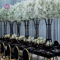 Événements fête mariage fleur boule support grand vase noir centres de table pour la décoration de table de mariage