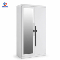 Armoire Portable Légère avec Porte Coulissante et Organisateur Intégré, Idéale pour Chambre, Location et Appartements T2