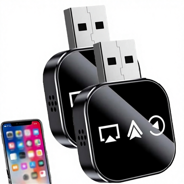 2026 Screen Mirror Adapter IOS/Android Phones CarPlay Mirror Link 2.4/5GHz WiFi Bluetooth 5.0 USB Instant Wired/Wireless
