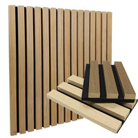 Panel Acústico de Listones de Madera, Chapa de Roble Natural, MDF, Absorbente de Sonido, Akupanel para Paredes y Techos de Hoteles y Oficinas
