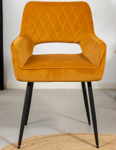 <span class=keywords><strong>Fauteuil</strong></span> de salle à manger moderne et élégant Chaise de loisirs avec <span class=keywords><strong>velours</strong></span> et pieds en métal enduit de poudre pour meubles de maison ou de café - Product Image 3