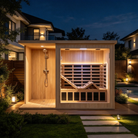 Sauna extérieur en bois sur mesure pour 2 à 4 personnes avec douche, cabine de sauna de jardin