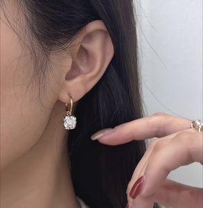 Pendientes de joyería fina personalizados con corte antiguo, oro de 9k, 10k, 14k, 18k, oro rosa, amarillo, blanco, diamante de laboratorio/piedra preciosa, fabricación en fábrica - Product Image 4
