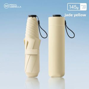 Parapluie crayon pliable 3 volets 6 baleines, style japonais, 145g, ultra-léger, portable, en fibre, protection solaire UV, double usage, moderne pour femme - Product Image 6