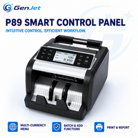 Compteur de billets portable commercial GenJet avec affichage LED, accumulation par lots prédéfinis, comptage multi-devises et détection de contrefaçon
