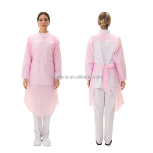 Venta al por mayor desechable Cpe bata con mangas para uso del paciente desechable impermeable PE desechable Cpe bata delantal - Product Image 5