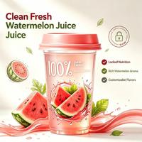 Draagbare bekerpack 100% natuurlijk vers watermeloensap, pure hydraterende fruitdrank voor distributeurs