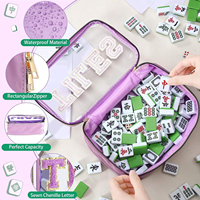 2026 Tas Penyimpanan Mahjong Bordir Huruf Personalisasi Ungu Modern Serat Poliester Tahan Lama Ramah Lingkungan Kapasitas Besar untuk Perjalanan