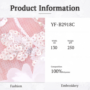 Fábrica última tela de cuentas de gama alta elegante encanto bordado tela de encaje para vestido de novia - Product Image 4