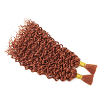 Cheveux en vrac Water Wave pour tresses, cheveux bouclés gingembre pour tresses bohèmes, micro-twist sans trame, extensions ondulées et humides