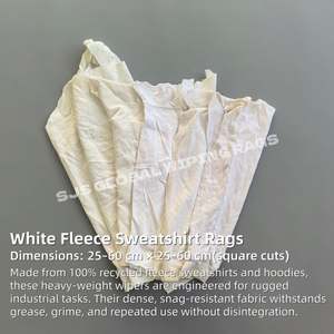 Paños de Limpieza Industriales Súper Absorbentes de Felpa Blanca, Paños de Algodón 100% para Limpieza - Product Image 2