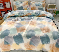 Parure de lit, draps de lit de luxe en 100% coton, motif fleurs douces, impression interactive, 200 fils