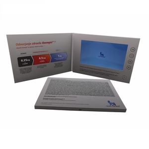 Cổ điển A5 7 inch video kỹ thuật số Cuốn sách với bộ nhớ lớn trắng LCD hiển thị <span class=keywords><strong>pop</strong></span>-up video Brochure thẻ in Offset - Product Image 4