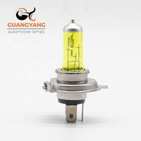 Phare à ampoules halogène en verre à quartz h4, feu avant de voiture jaune, 12v, 60/55w, 2 pièces