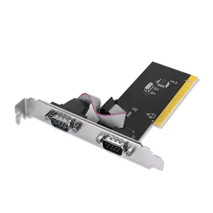 Cartes d'extension série PCI rabbet à double port RS232 com DB9 adaptateur 9 broches carte d'extension pci