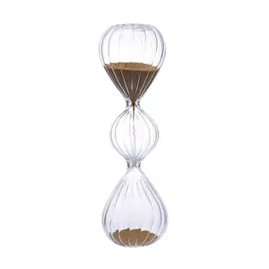 Transparent sand watch modern hourglass sand timer 1 minute electroplated golden sand for office relaxing games clock