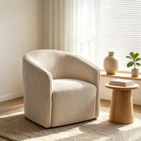 Fauteuil de salon moderne CARLFORD, fauteuil pivotant d'appoint, fauteuil de canapé, fauteuil pivotant moelleux, mobilier de salon