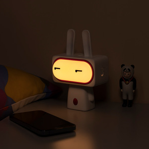 Veilleuse Bobi <span class=keywords><strong>Lapin</strong></span>, adorable <span class=keywords><strong>lampe</strong></span> de nuit rechargeable en forme de <span class=keywords><strong>lapin</strong></span> de dessin animé avec de grands yeux, batterie incluse - Product Image 3