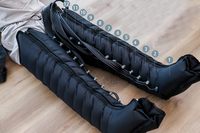 Máquina de Compresión Neumática Negra de 12 Cámaras Premium para Drenaje Linfático y Recuperación Muscular para Atletas