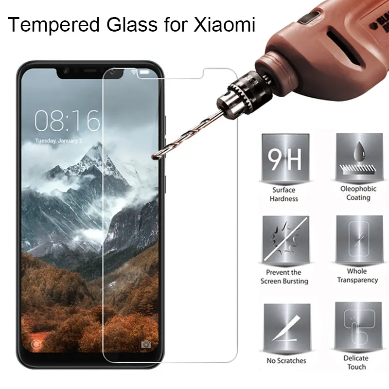 Tempered Glass for Poco X3 M3 X3 NFC F2 Pro M2 Pocophone F1 Screen Protector for Xiaomi Mi A3 Mi A1 A2 Lite Mi 6 Phone Glass