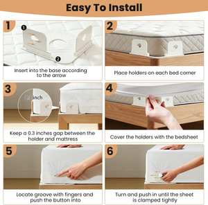Sujetador de sábanas resistente, pinzas antideslizantes, agarre fuerte, ajuste universal para las esquinas del colchón, multifuncional, fácil de instalar - Product Image 5