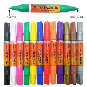Lot de 12 Marqueurs Acryliques Réversibles Personnalisables, Pointe Fine, Imperméables – Vente en Gros Usine - Product Image 2